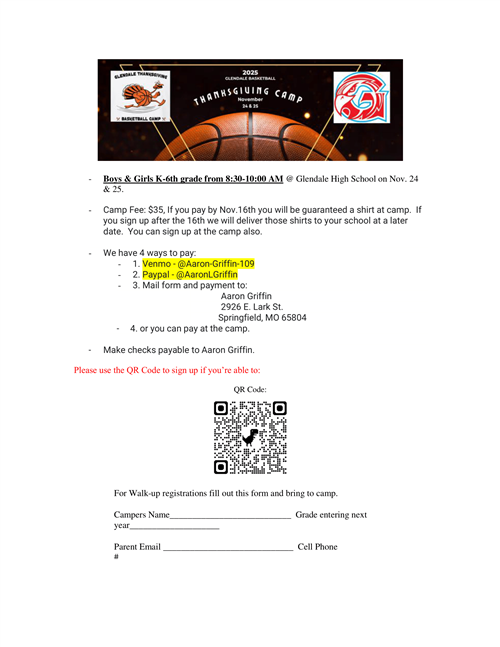 thanksgiving camp